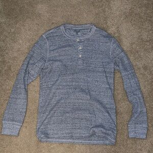 Men's gray Long Sleeve waffle Henley Shirt